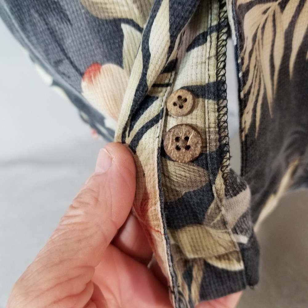 Boca classics shirt mens large gray Floral short sleeve silk Hawaiian Aloha Tiki - Picture 7 of 14
